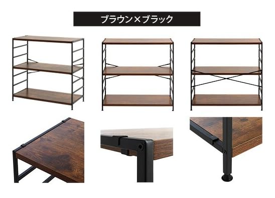 Amazon｜3段 収納棚 オープンラック ウッドシェルフ 幅90cm オープン